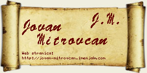 Jovan Mitrovčan vizit kartica